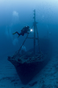 the wreck of the "Santa" not far from the coast from the ... by Roland Bach 